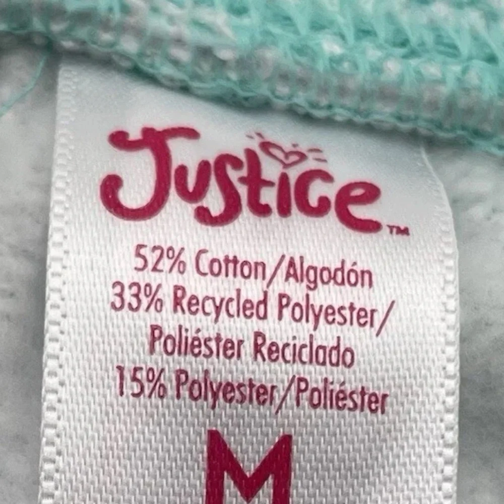 Justice Girls Shorts Size 10 Dolphin Blue Green Tye Die Peace Love Knit